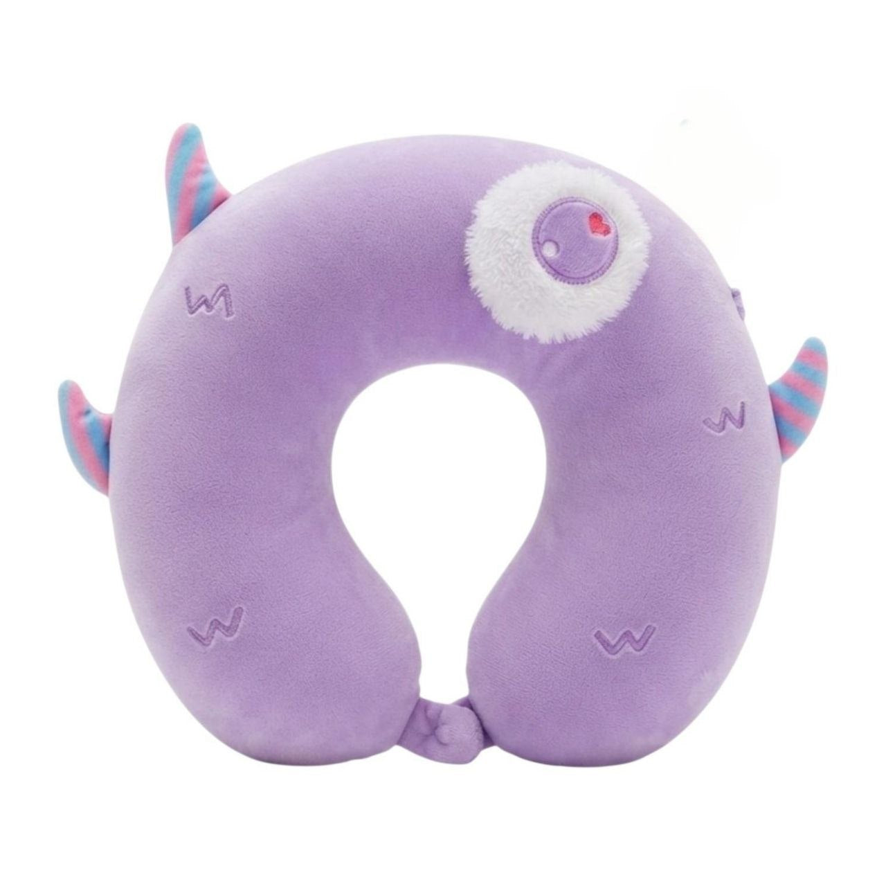 ALMOHADA DE VIAJE DE FELPA PARA NIÑOS COJÍN ERGONÓMICO DE CUELLO CON DISEÑO DE MONSTRUITO BENELI HOME 29x33 CM