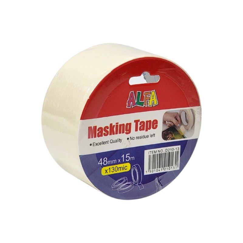 MASKINGTAPE CINTA ADHESIVA PROFESIONAL MULTIUSOS PARA HOGAR Y OFICINA ALFA 48MMX15M