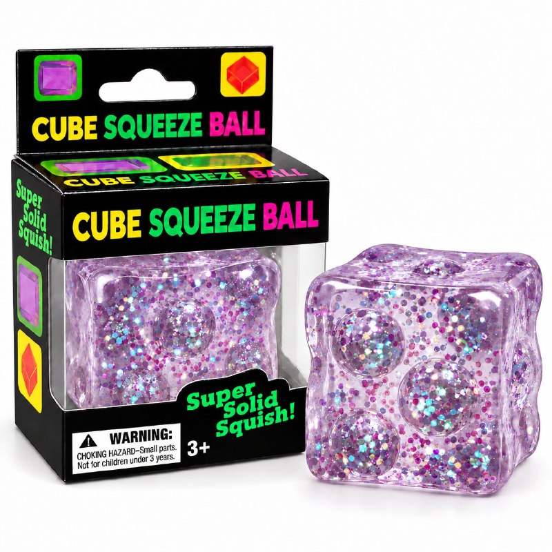 JUGUETE CUBO SENSORIAL ANTIESTRES FLEXIBLE DE GEL PARA NIÑOS 6X6CM