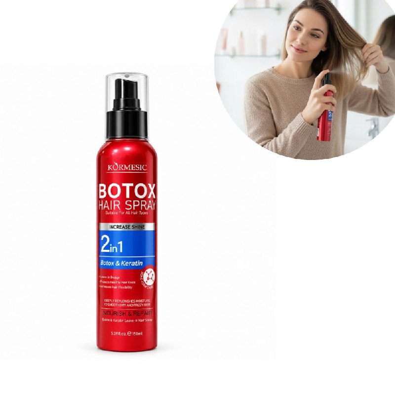 TRATAMIENTO CAPILAR EN SPRAY DE BOTOX Y KERATINA 2 EN 1 SIN ENJUAGUE KORMESIC 150ML