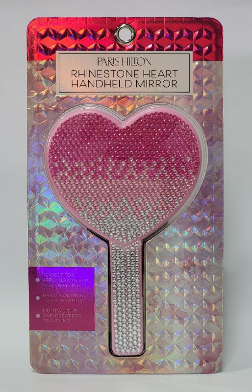 ESPEJO DE MANO CON CORAZON DE DIAMANTES DE IMITACION ORIGINAL PARIS HILTON