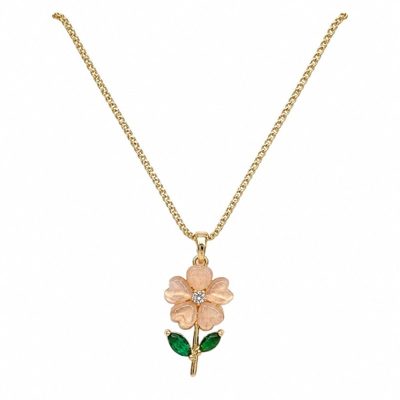 GARGANTILLA DE ENCHAPE PARA DAMA CON DISEÑO DE FLOR 3CM