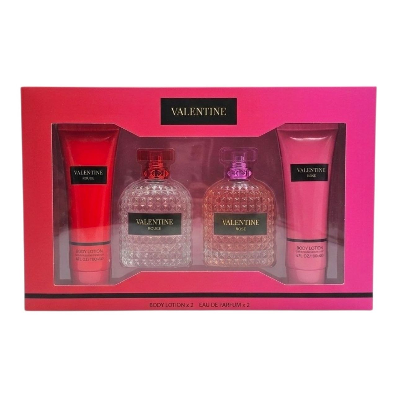 SET ROUGE VALENTINE Y  ROSE VALENTINA ED 100MLX2 CREMA CORPORAL 120MLX2 (M)