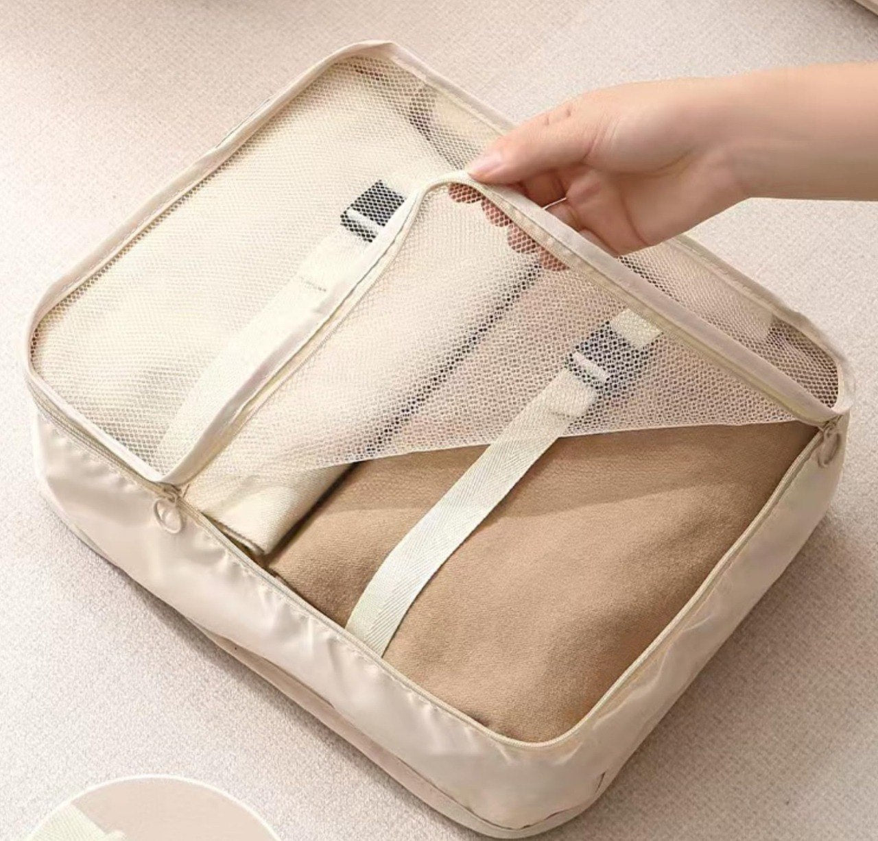 ORGANIZADOR CUBO DE ALMACENAMIENTO Y COMPRESION PARA TRANSPORTE CLOSET ESSENTIALS 12X9X4CM
