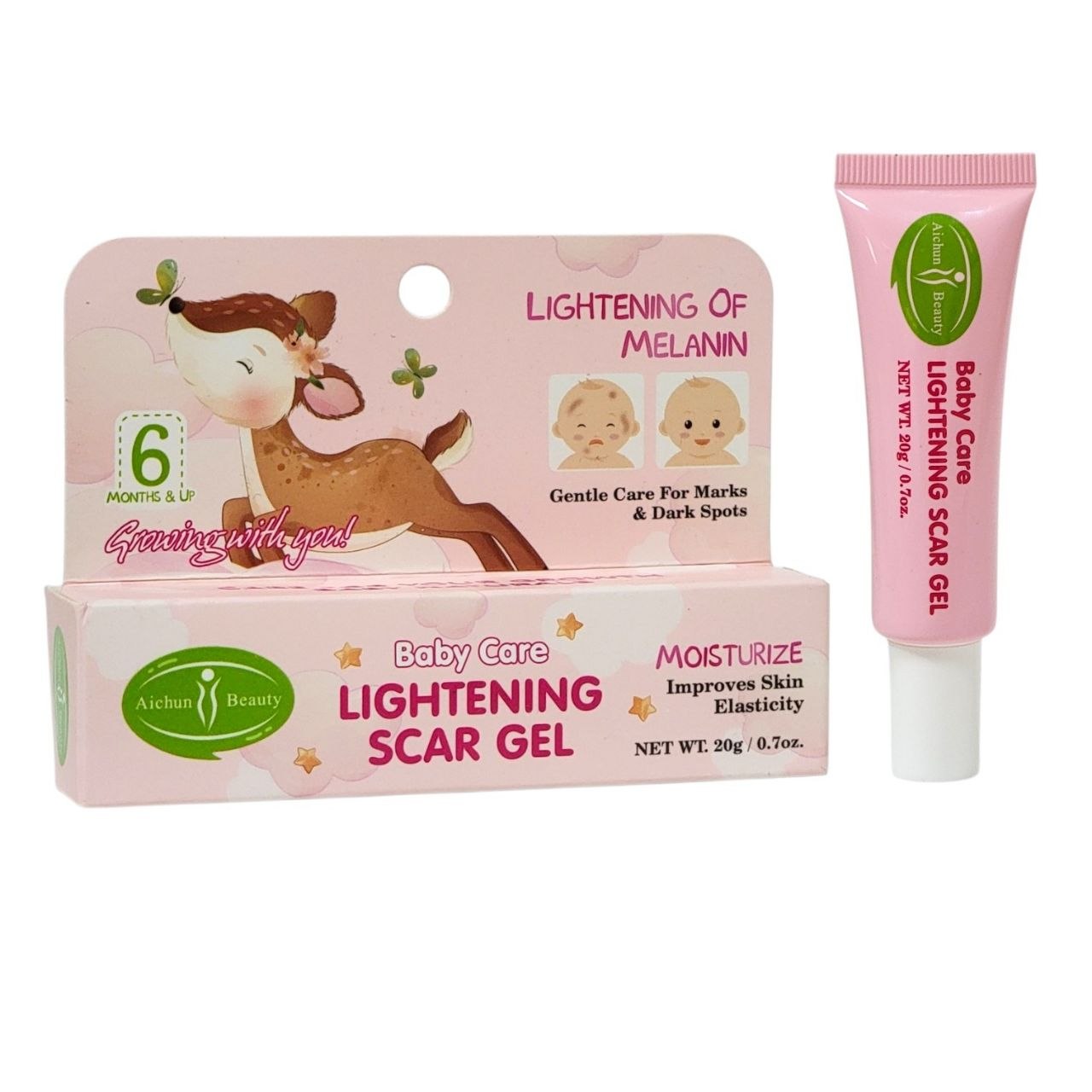 GEL ACLARANTE PARA CICATRICES PARA BEBES AICHUN BEAUTY 20G
