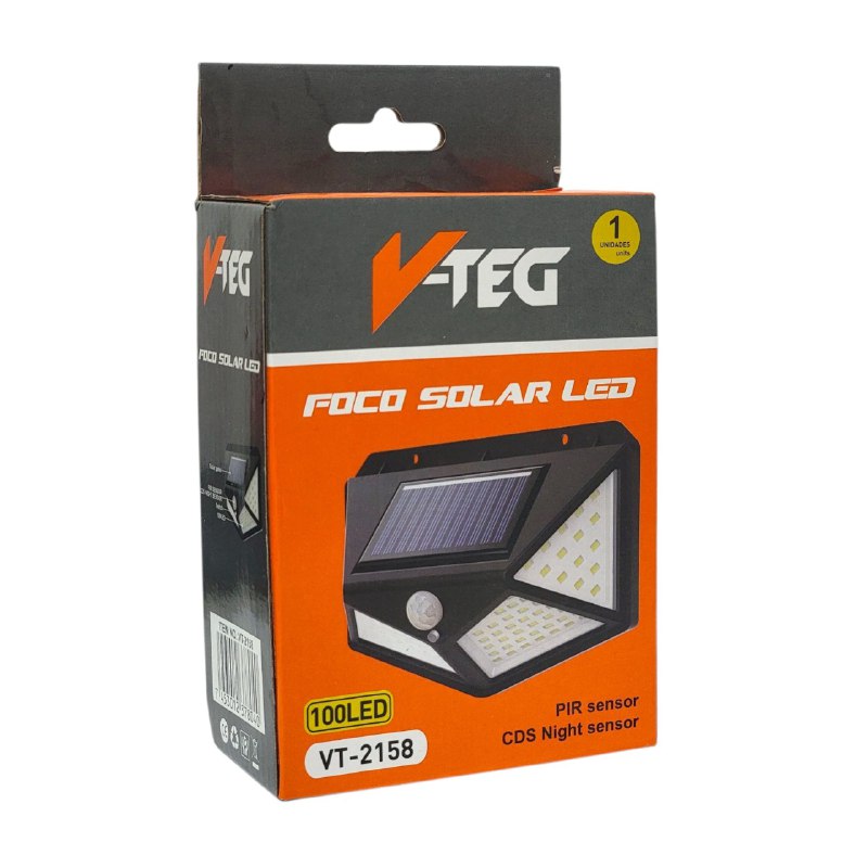 LUZ LED, LAMPARA SOLAR RECARGABLE PARA EXTERIORES CON SENSOR DE MOVIMIENTO DE 5W, BATERIA DE LARGA DURACION 800MHA V TEG