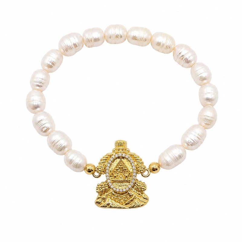 PULSERA DE ENCHAPE ELASTICA PARA DAMA CON DISEÑO DE HONDURAS