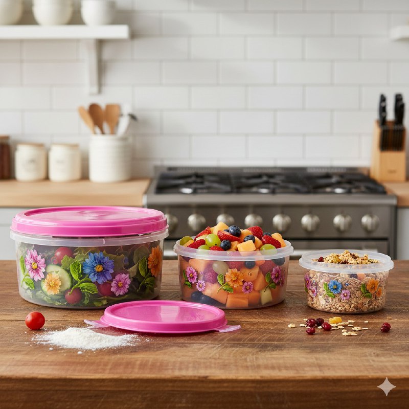 SET DE RECIPIENTES PANAS PARA ALIMENTOS 3UND 13X25C 11X23CM 10X20CM