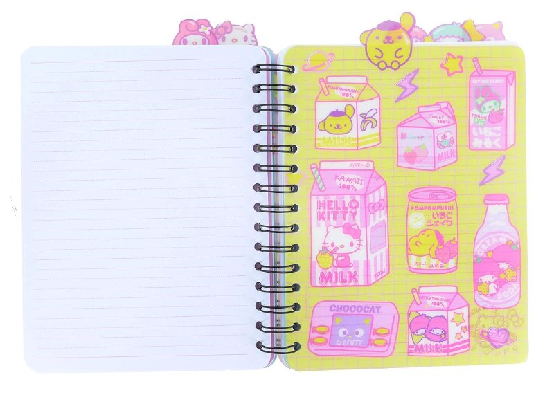 CUADERNO LIBRETA DE HELLO KITTY CON PESTAÑAS DECORATIVAS 16X22CM