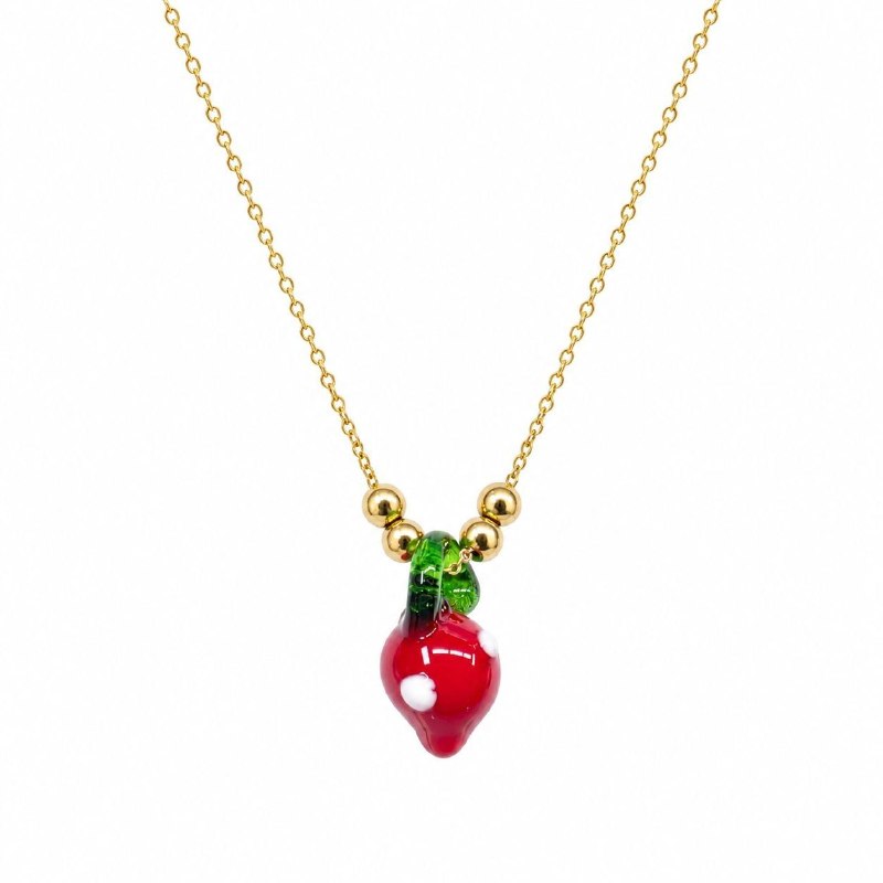 GARGANTILLA DE ENCHAPE PARA DAMA CON DISEÑO DE FRESA 3.1CM