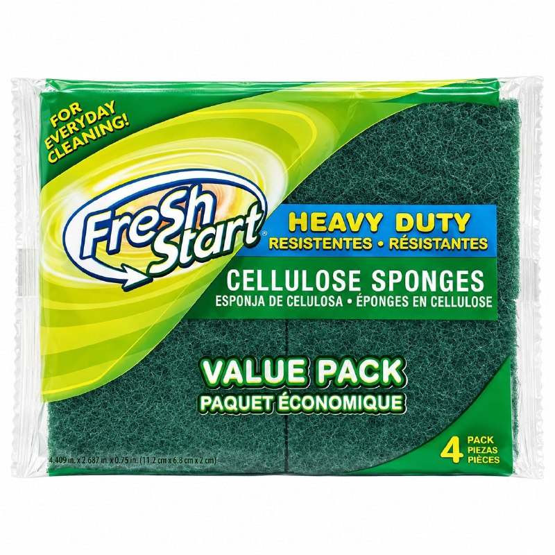 SET DE 4 ESPONJAS ABSORBENTES DE ALTO RENDIMIENTO DE LIMPIEZA PROFUNDA FRESH START 11X6CM