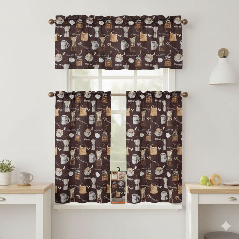 CORTINAS PARA HOGAR COCINA, ELEGANTES EN SET DE 3 PIEZAS BENELI HOME