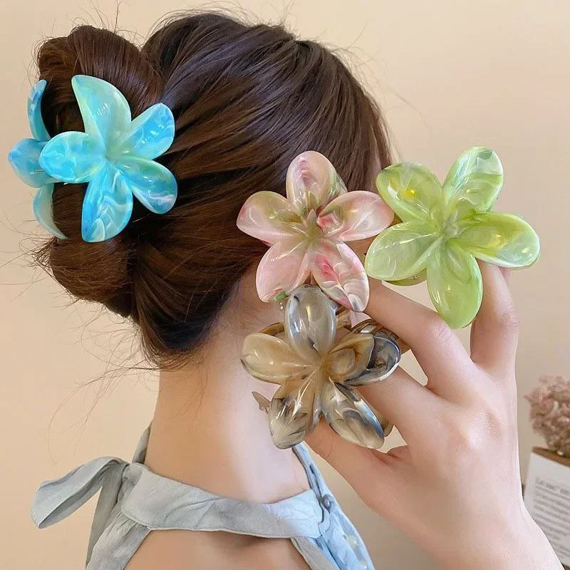 GANCHO PARA EL CABELLO DE PINZA DE FLOR HAWAIANA, PINZAS DE SUJECION FUERTE, ACCESORIO PARA EL CABELLO 8CM, PAQUETE 12UND