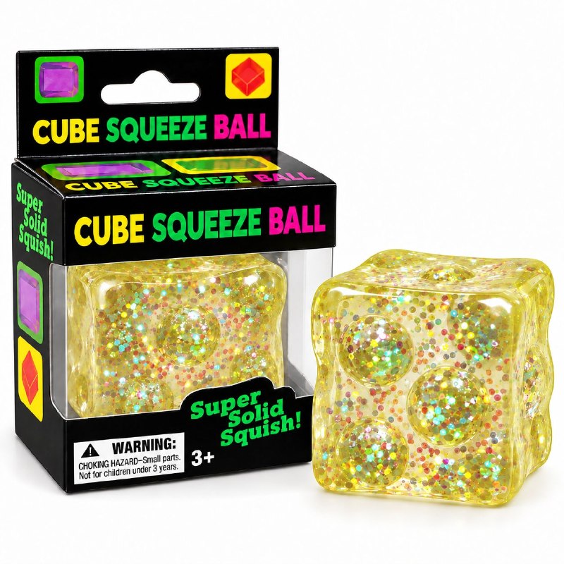JUGUETE CUBO SENSORIAL ANTIESTRES FLEXIBLE DE GEL PARA NIÑOS 6X6CM
