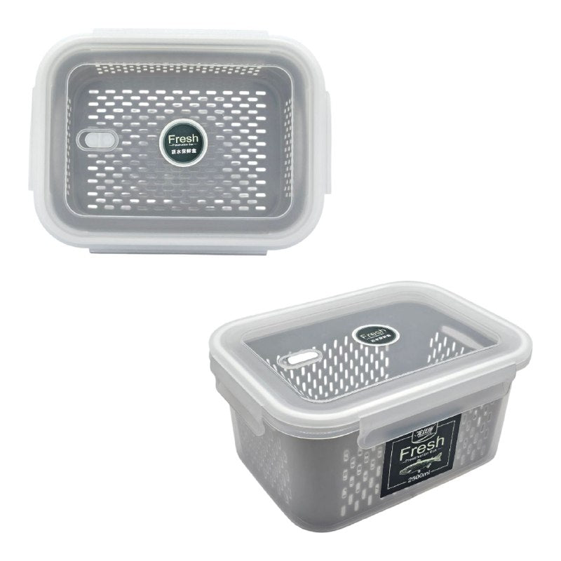 ORGANIZADOR RECIPIENTE ALMACENADOR DE ALIMENTOS DE PLASTICO FRESH PARA PRESERVAR COMIDA DOBLE CAPA Y COLADOR KETNET 22X11CM