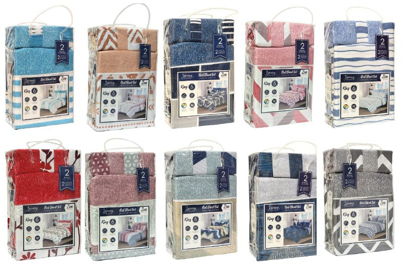 JUEGO DE SABANAS CAMERA DE 6 PIEZAS KING LUXURY NATURE BED SHEET, 10 ESTILOS