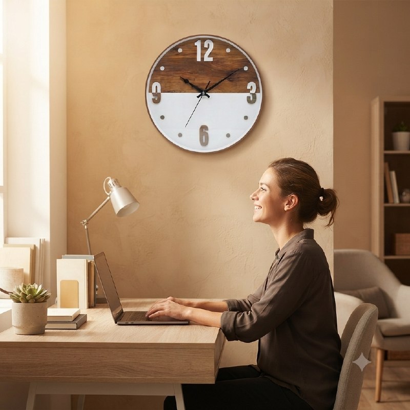 DECORACION RELOJ DE PARED CON DISEÑO MODERNO Y ELEGANTE 29.5X4.5CM