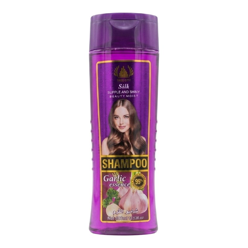 SHAMPOO ENRIQUECIDO CON ESENCIA DE AJO LIMPIAR SUAVIDAD Y BRILLO TREE CITY CONT. 400ML