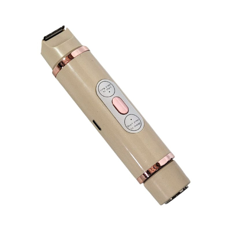 MAQUINA DEPILADORA DOBLE CABEZAL, HOJA DE CABEZAL REDONDO PARA AFEITAR LA RAIZ DEL CABELLO, USO HUMEDO O SECO, LAVABLE, RESISTENTE AL AGUA DOUBLE HEADED HAIR REMOVER