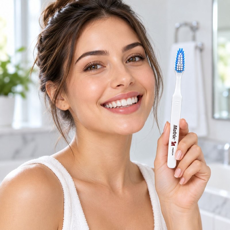 CEPILLO DE DIENTES DE LIMPIEZA PROFUNDA DE CERDAS SINTETICAS DE MEDIANAS MATRIX 19CM