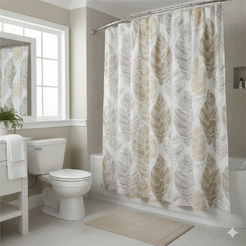 CORTINA DE DUCHA ELEGANTE DE 12 GANCHOS BENELI HOME 180X180CM