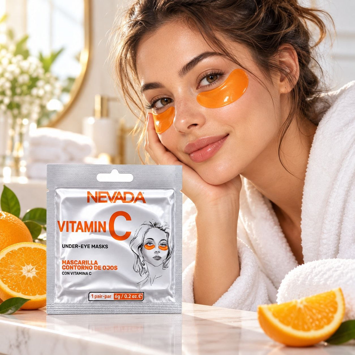 PARCHES HIDRATANTES DE OJOS REVITALIZANTES CON VITAMINA C Y EXTRACTO DE ALGAS MARINAS 1 PAR NEVADA 6G