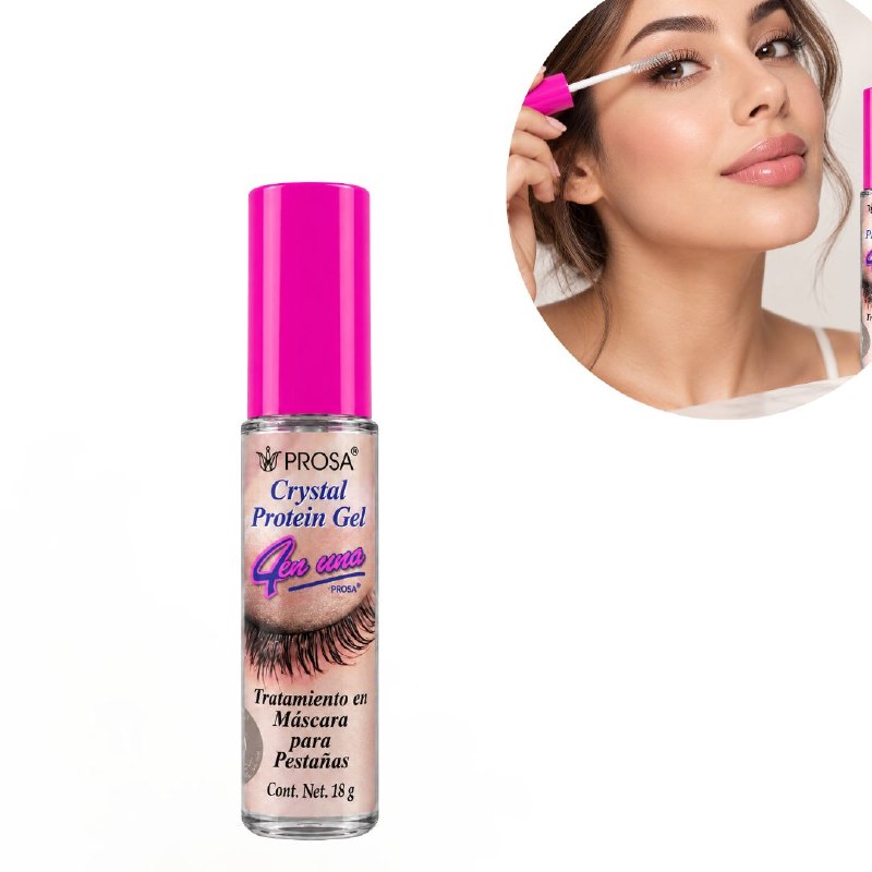 MÁSCARA DE PESTAÑAS 4 EN 1 GEL DE PROTEÍNA CRISTAL TRATAMIENTO PARA PESTAÑAS Y CEJAS PROSA 18G 1 UND
