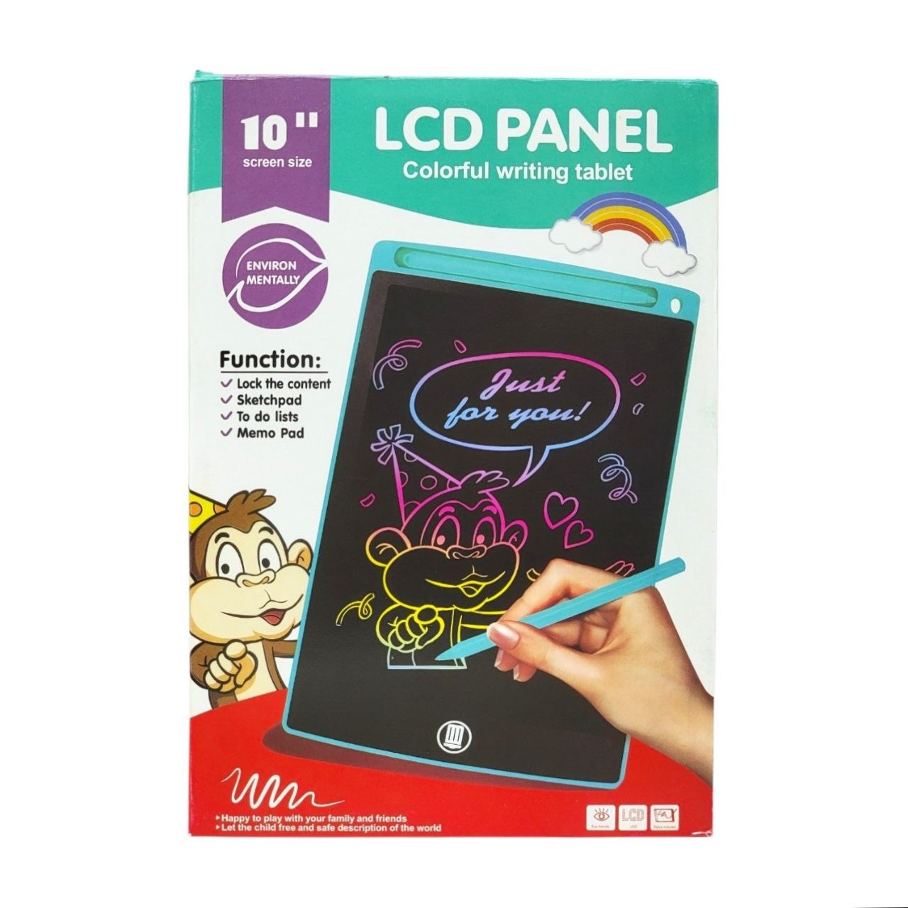 PIZARRA TABLETA DE DIBUJO O ESCRITURA PARA NIÑOS Y NIÑAS LCD PANEL  10"
