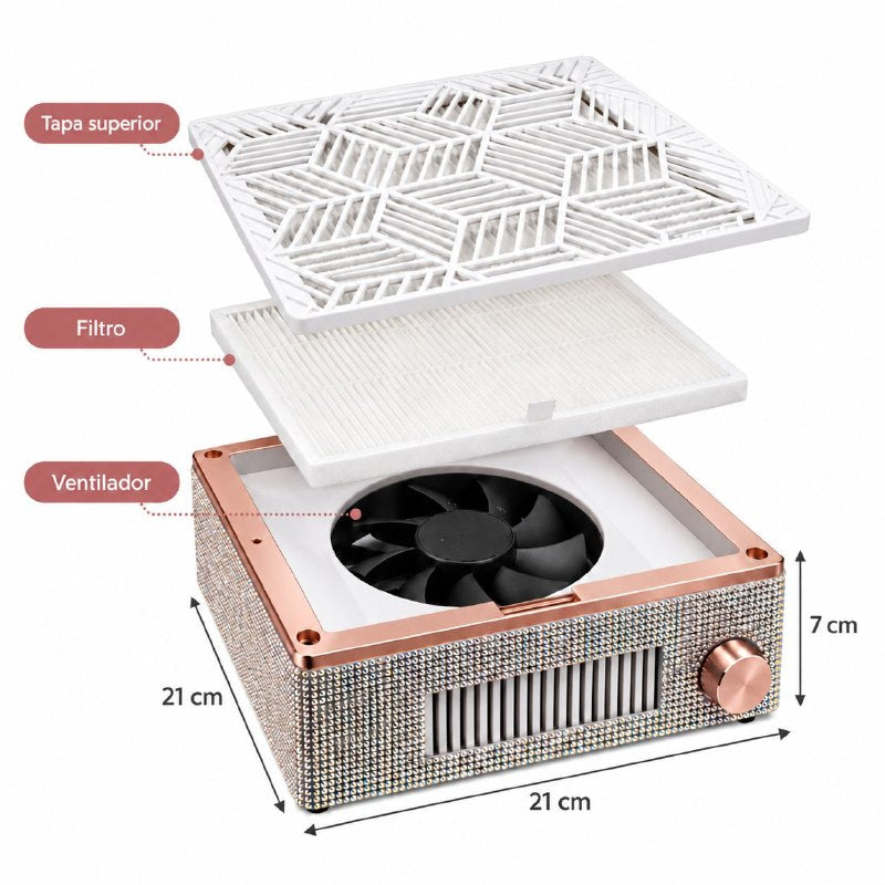 MAQUINA ASPIRADORA PROFESIONAL DE POLVO PARA UÑAS DE 120W