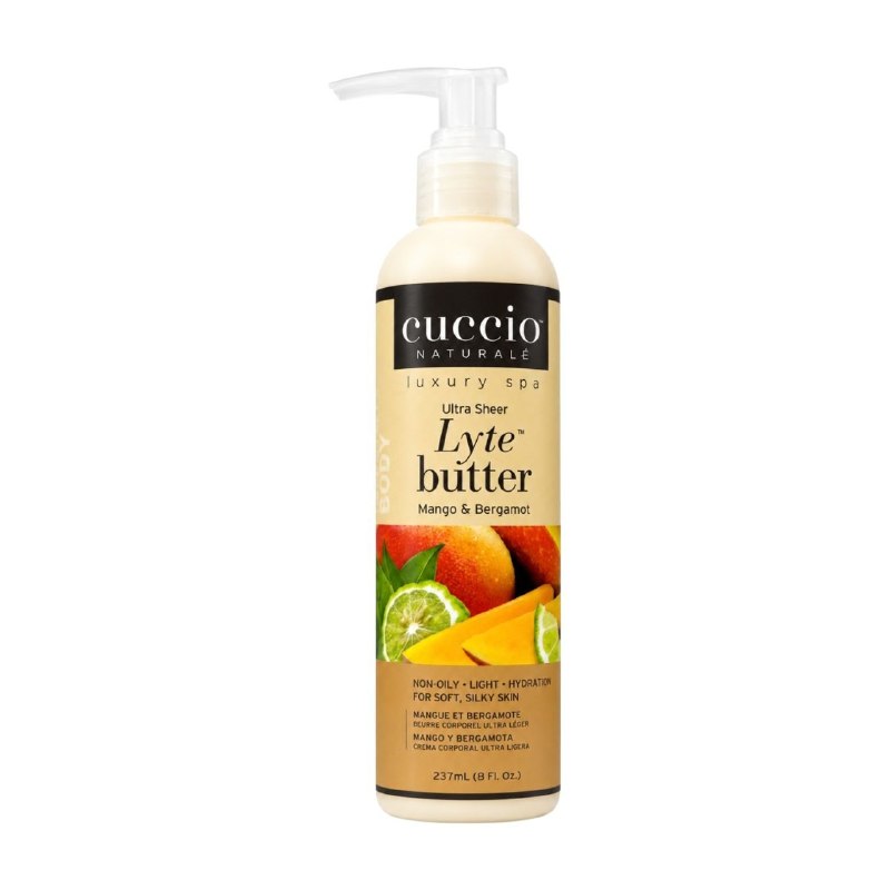 CREMA CORPORAL HIDRATANTE Y ACONDICIONADORA CON AROMA MANGO Y BERGAMOTA CUCCIO 237ML