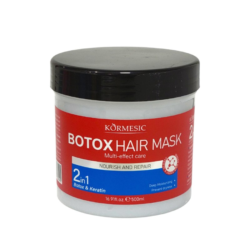 MASCARILLA PARA EL CABELLO 2 EN 1 DE BOTOX Y QUERATINA KORMESIC 500ML