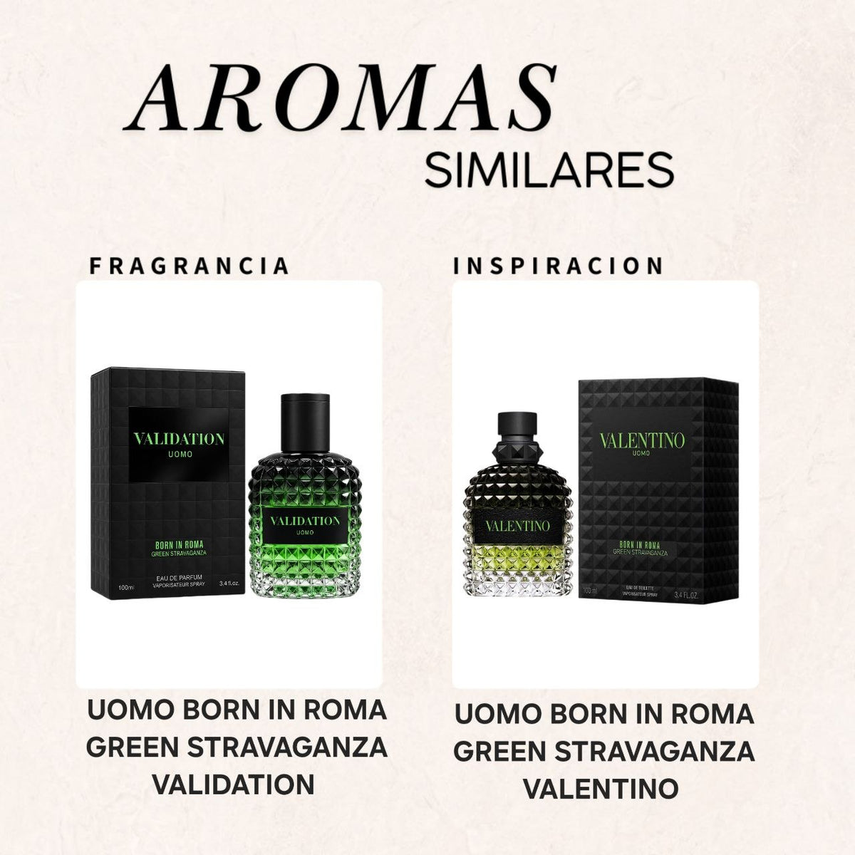 VALIDATION UOMO BORN IN ROMA STRAVAGANZA EDP 100ML (H) (AROMA SIMILAR A VALENTINO UOMO BORN IN ROMA GREEN STRAVAGANZA)