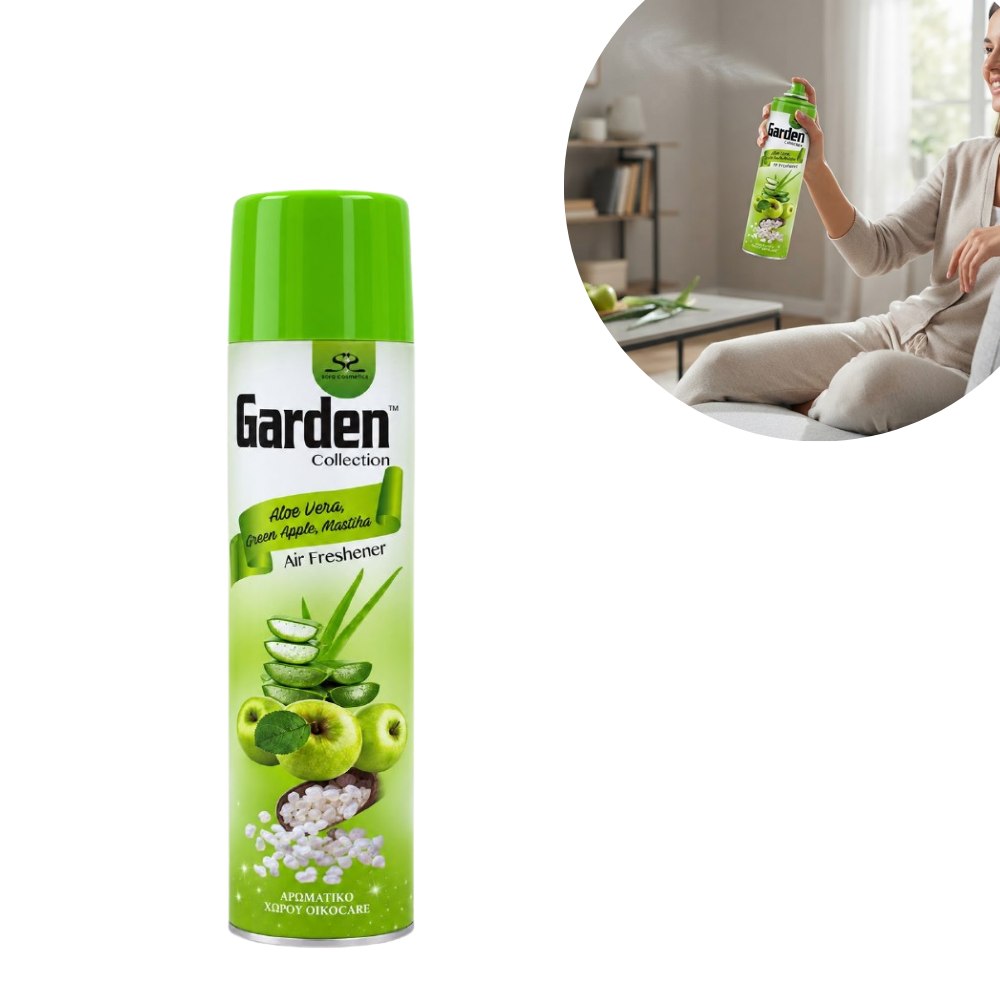 AMBIENTADOR EN AEROSOL CON AROMA A SÁBILA, MANZANA VERDE Y MASTIJA GARDEN COLLECTION 300ML