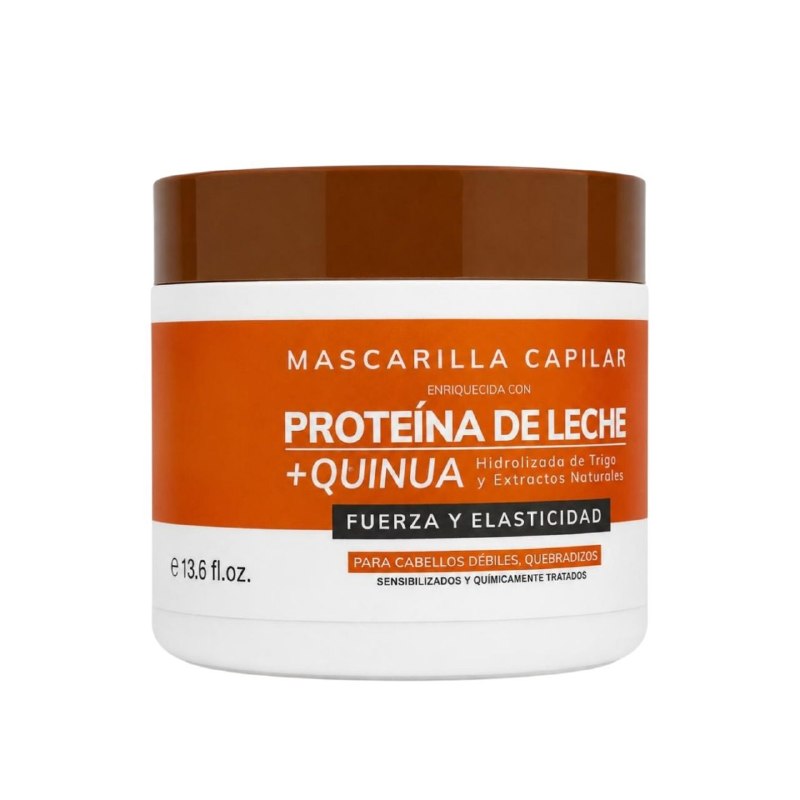 MASCARILLA PARA EL CABELLO NUTRITIVA E HIDRATANTE DE PROTEINA DE LECHE Y QUINUA MAXYBELT 400ML