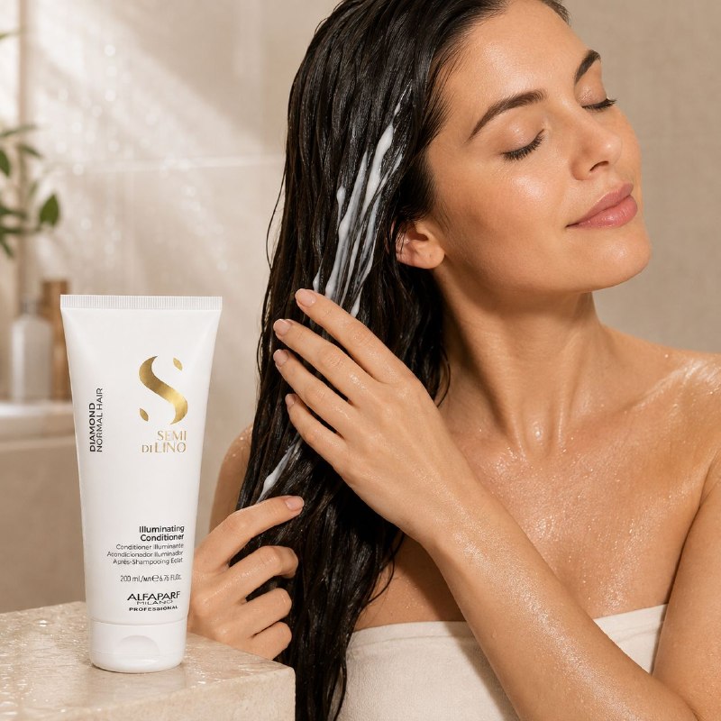 ACONDICIONADOR ILUMINADOR, DESENREDANTE Y SUAVIZANTE PARA CABELLO NORMAL DE LINAZA ALFAPARF 200ML