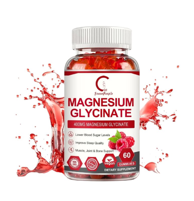 VITAMINAS EN GOMITAS DE GLICINATO DE MAGNESIO 400MG, REDUCE LOS NIVELES DE AZUCAR EN SANGRE, CALIDAD DE SUEÑO, APOYO DE MUSCULOS GREENPEOPLE 60UND