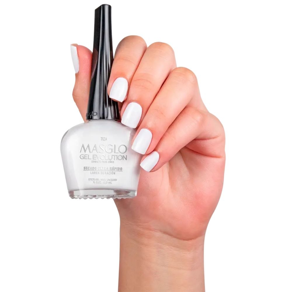 ESMALTE DE UNAS BLANCO GEL EVOLUTION TIZA MASGLO 13.5ML