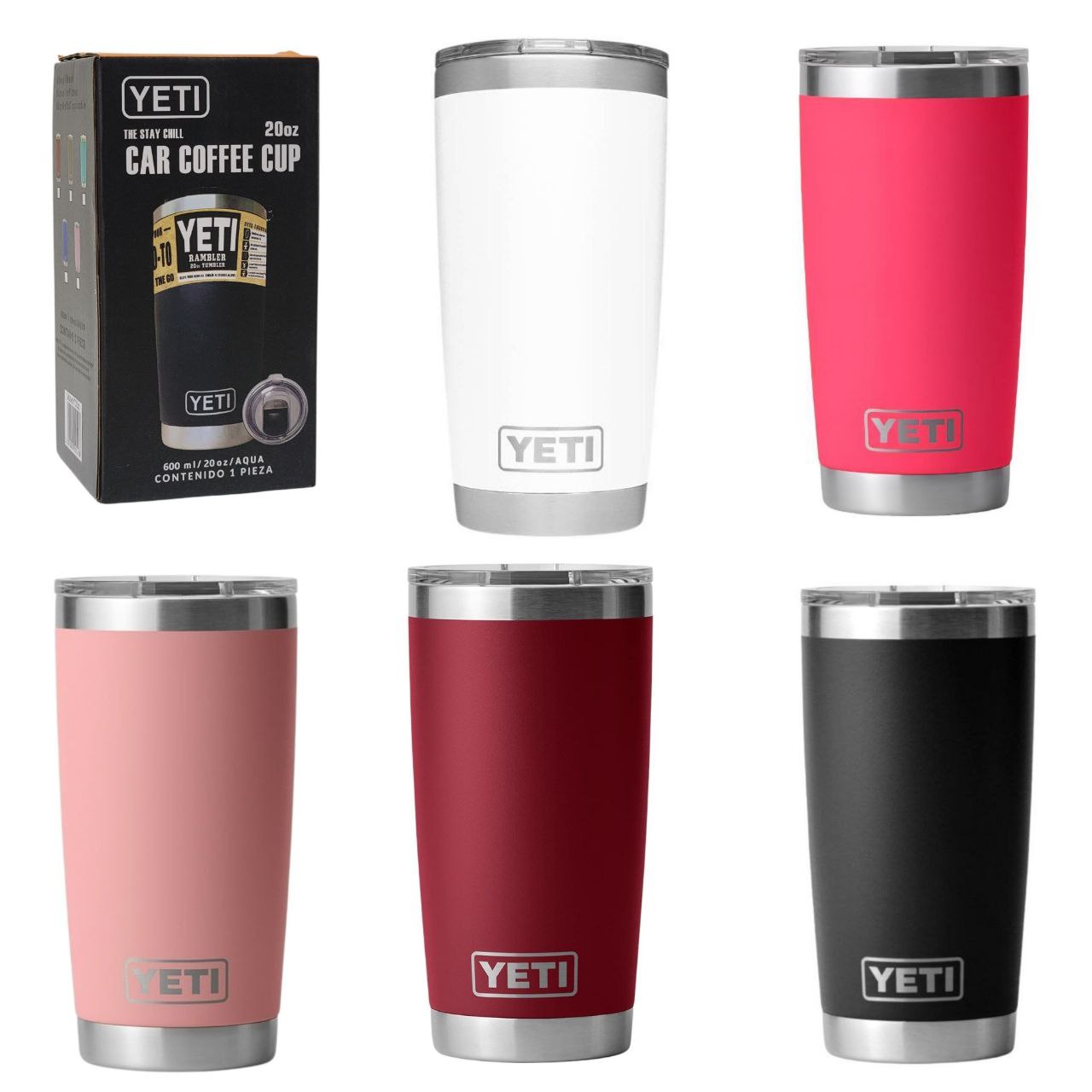 VASO TERMICO PERSONAL DE ACERO INOXIDABLE YETI 20 ONZAS PRECIO POR MAYOR ES POR CAJA