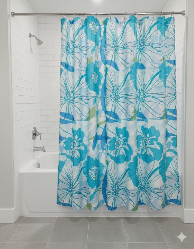 CORTINA DE DUCHA DE POLYSTER SIMPLE Y MODERNO CON 12 ARANDELAS DURADEROS 180X180CM CASA BONITA 6 ESTILOS