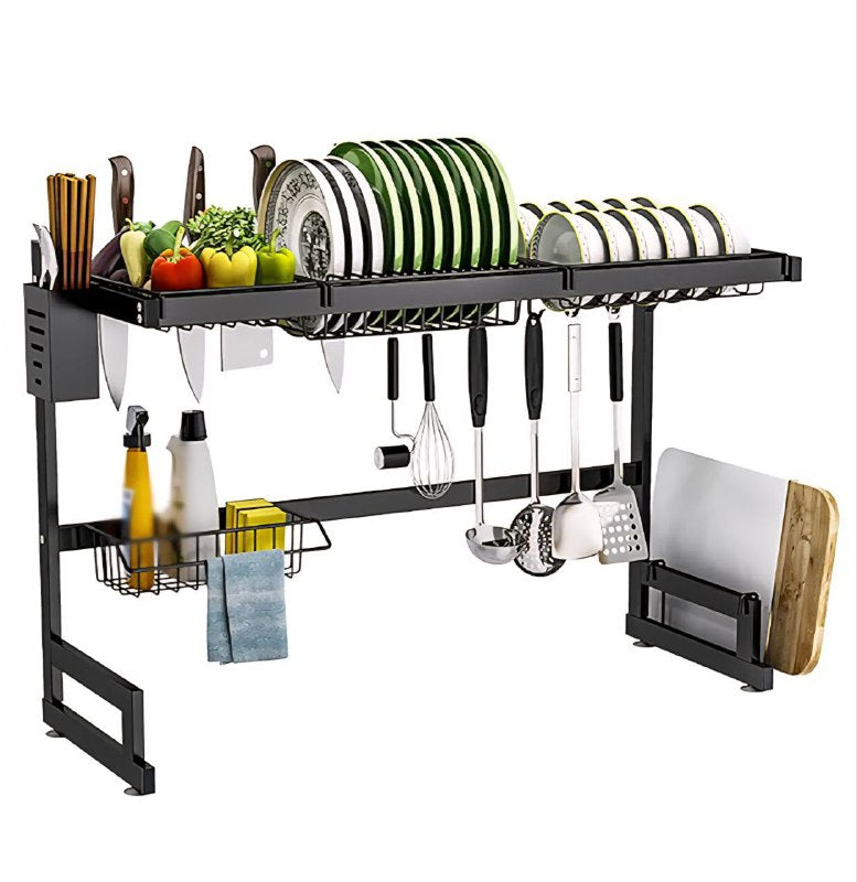 ESTANTE ORGANIZADOR Y ESCURRIDOR DE COCINA SOBRE EL FREGADERO DESMONTABLE