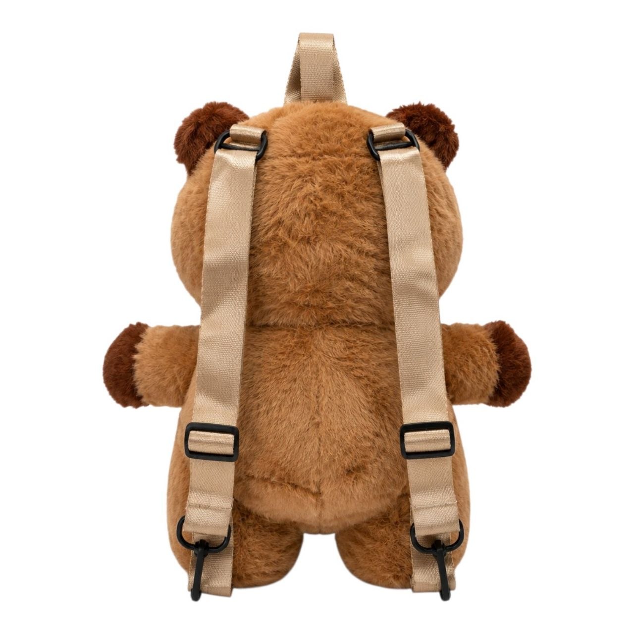 MOCHILA DE PELUCHE DE CAPIBARA PREMIUM BOLSO INFANTIL DE FELPA SUAVE DE GRAN CAPACIDAD CON FRUTA INTERACTIVA Y CORREAS AJUSTABLES  27x25 CM