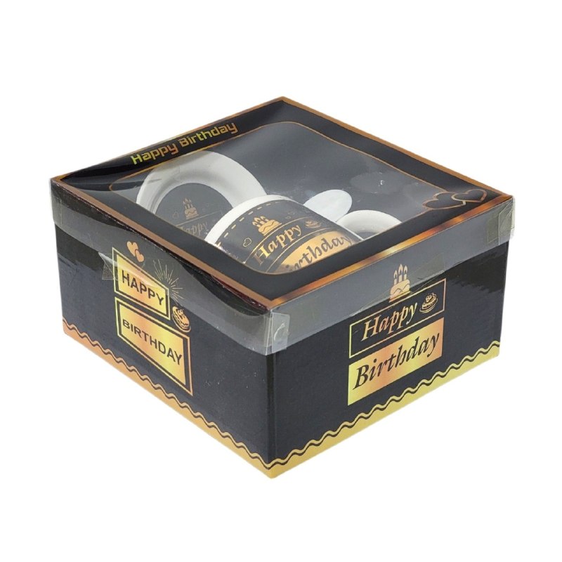 JUEGO DE TAZAS DE CERAMICA PARA REGALO CON PLATO Y CUCHARA ELEGANTES Y RESISTENTES