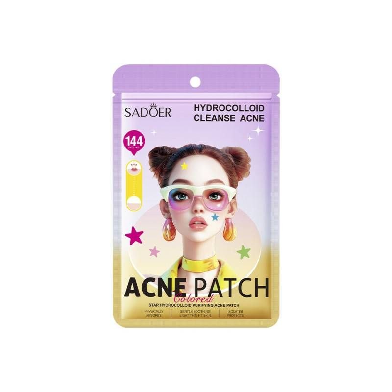 PARCHES HIDROCOLOIDES PARA ACNE EN FORMA DE ESTRELLA SADOER 144 UND