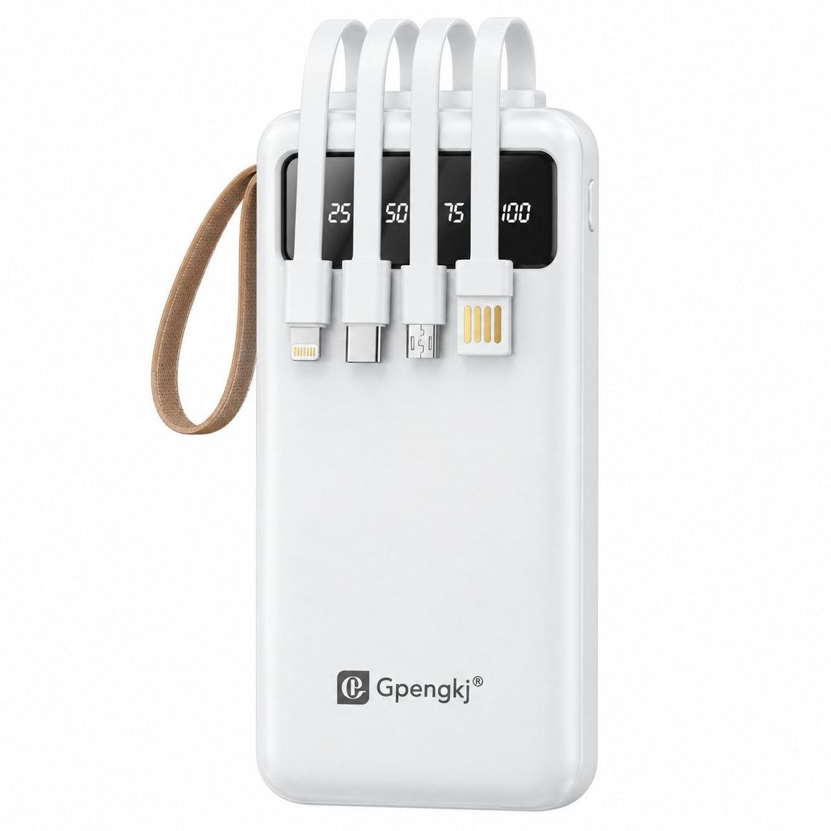 BATERÍA PORTÁTIL 10000MAH 4 EN 1 CON CABLES INTEGRADOS Y PANTALLA DIGITAL GPENGKJ GP-D703