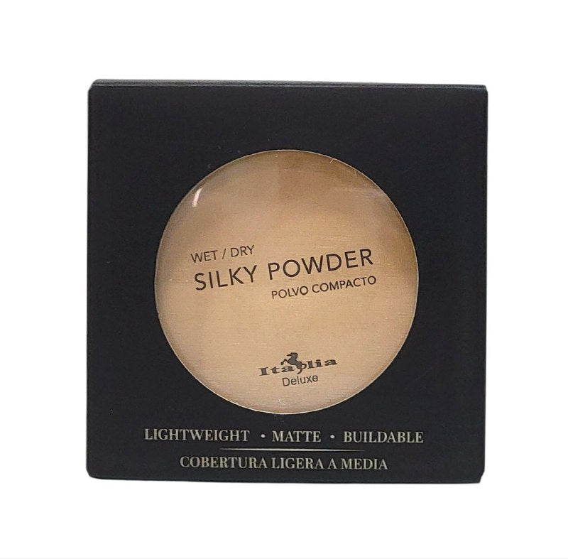 POLVO COMPACTO LIGERO, COBERTURA LIGERA TONO 04 NATURAL BEIGE ITALIA DELUXE WET/DRY SILKY POWDER 8G