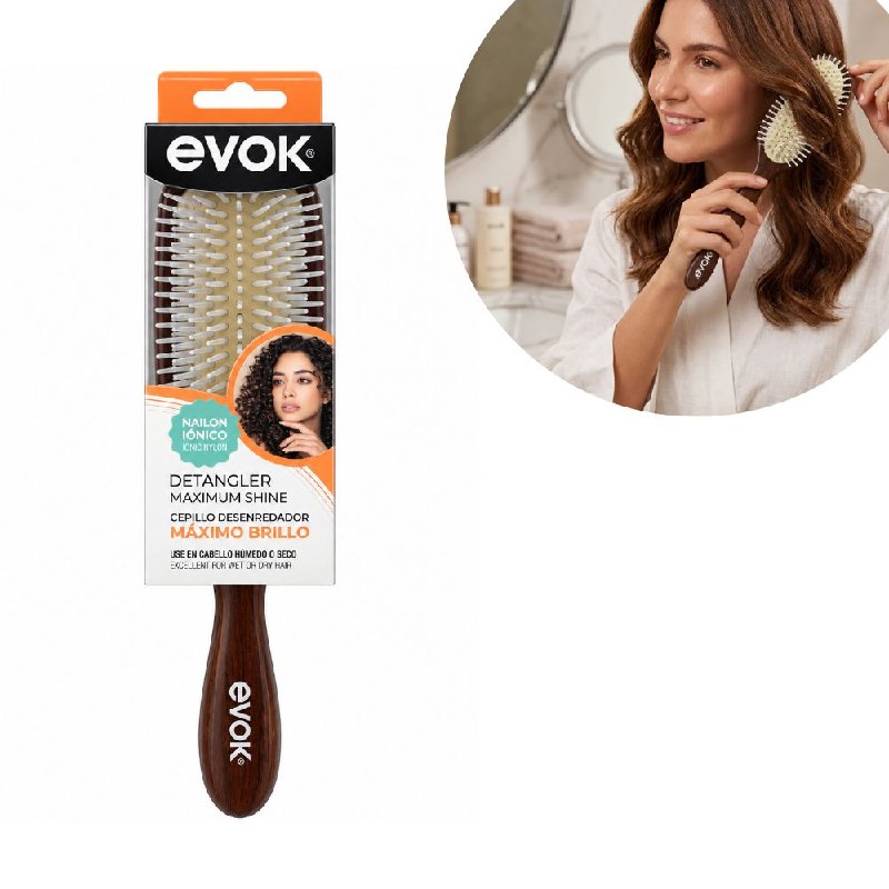 CEPILLO DESENREDANTE CON TECNOLOGIA DE NAILON IONICO EVOK