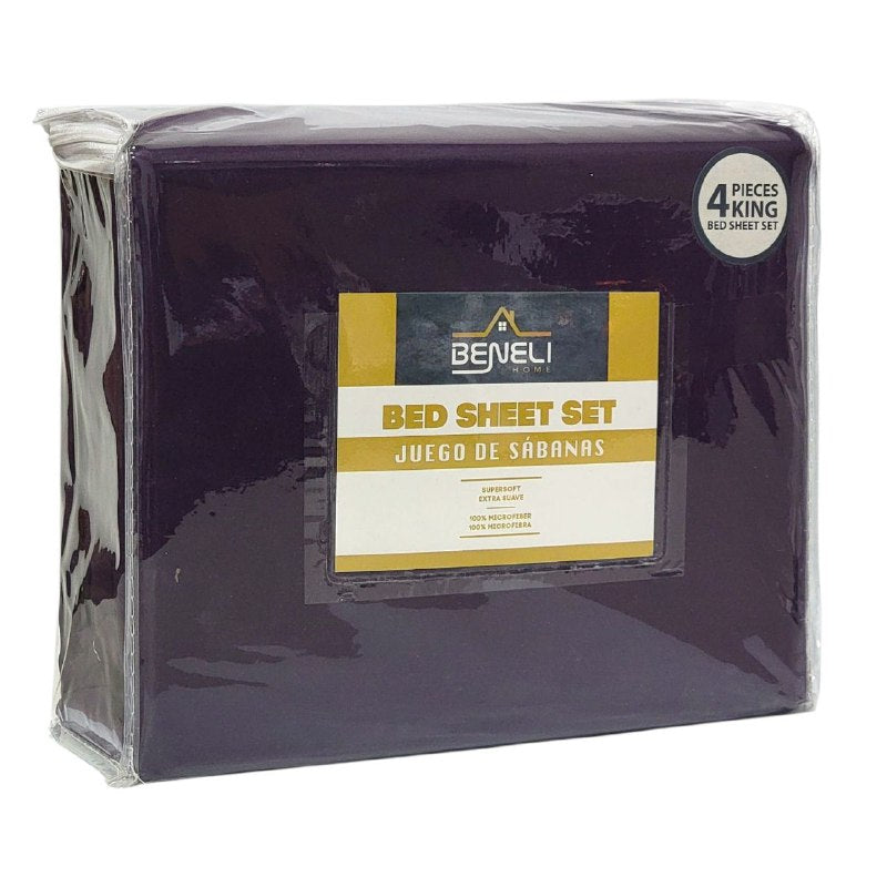 JUEGO DE SABANAS CAMERA DE 4 PIEZAS KING BENELI HOME, 25 ESTILOS