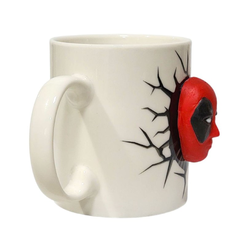 TAZA DE CERAMICA, RESISTENTE AL CALOR, MANGO CREATIVO DISEÑO AVENGERS INFINITY WAR DEADPOOL