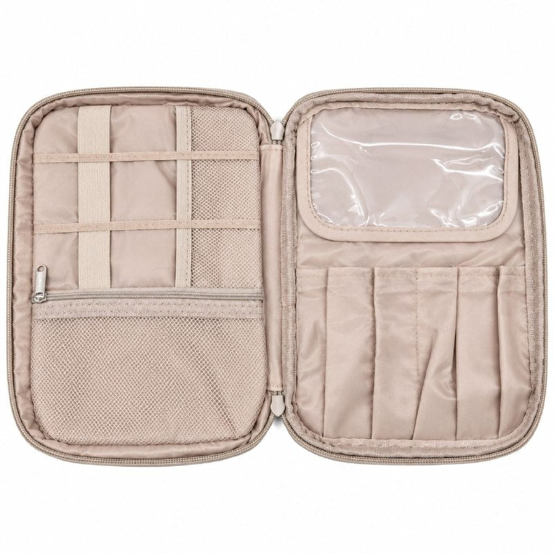 BOLSO ORANIZADOR DE VIAJE MULTIUSOS CON SUJETADORES INTERNOS PARA CABLES, COSMETICOS O ACCESORIOS 23X11X17CM