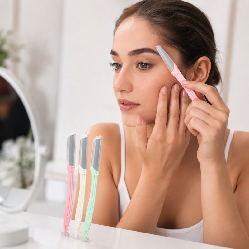 SET DE 3 NAVAJAS PERFILADORAS PARA CEJAS DE ACERO INOXIDABLE STAY BEAUTIFUL 15CM